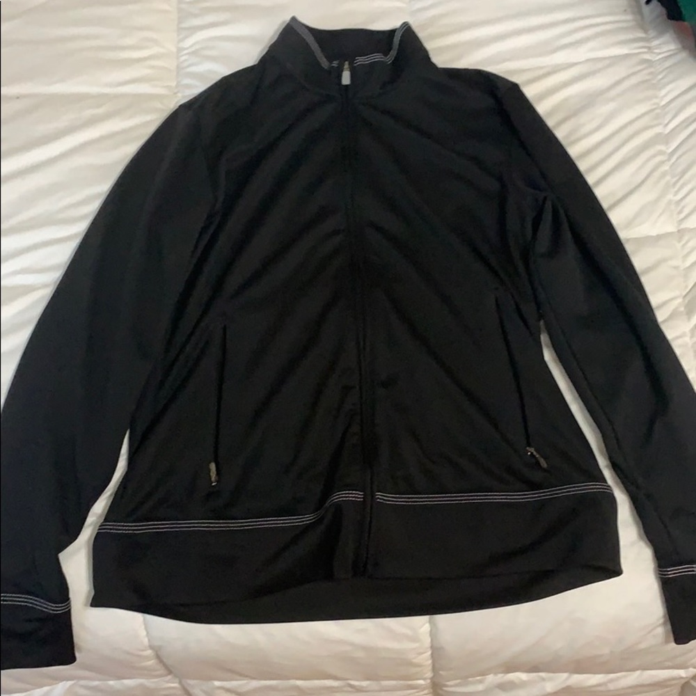 Black adidas zip up athletic sweater